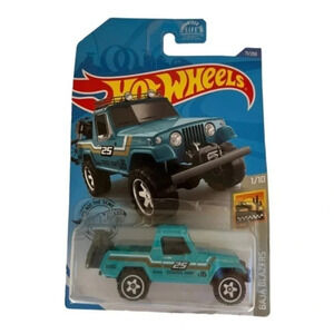 Hot Wheel's '67 Jeepster Commando Baja Blazers‎ Bright Blue with Dirt Bike New​​